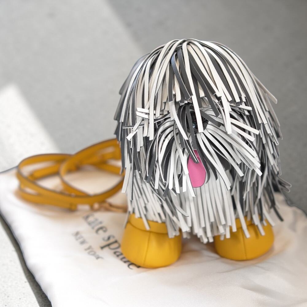 Kate Spade Showdog Fringed 3D Dog Leather Crossbody Bag KB164 Mint Rare - Picture 2 of 16